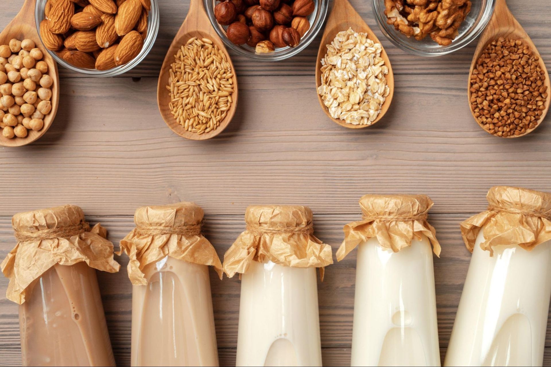 image9 Foods for those with intolerance/allergies, including gluten-free grains and dairy-free nut milks.